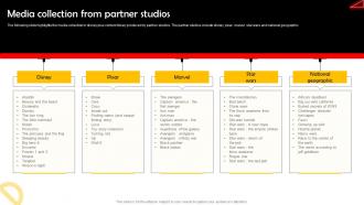Media Collection From Partner Studios Online Streaming Service Company Profile CP SS V
