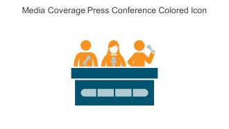 Media Coverage Press Conference Colored Icon In Powerpoint Pptx Png And Editable Eps Format