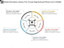 Media Information Literacy Five Circular Segments And Person Icon In Middle