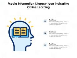Media Information Literacy Icon Indicating Online Learning