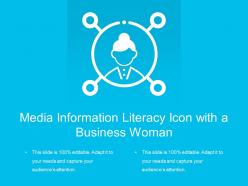 Media information literacy icon with a business woman