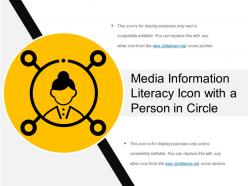 Media information literacy icon with a person in circle