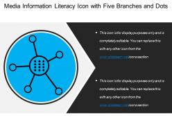 Media information literacy icon with five branches and dots