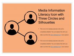 Media information literacy icon with three circles and silhouettes