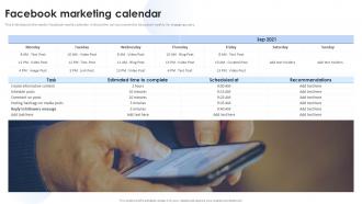 Media Marketing Facebook Marketing Calendar Ppt Outline Slide