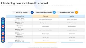 Media Marketing Introducing New Social Media Channel Ppt Summary Slide
