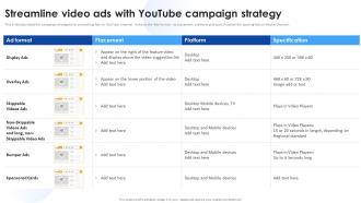 Media Marketing Streamline Video Ads With YouTube Campaign Strategy Ppt Show Example