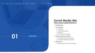 Media Marketing Table Of Contents Ppt Portfolio Infographic Template