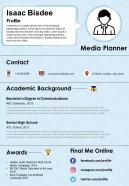 Media Planner Resume And CV Template Fully Editable
