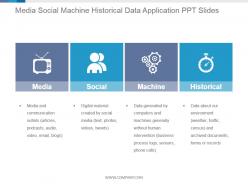 Media social machine historical data application ppt slides