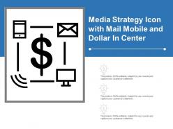 Media strategy icon with mail mobile and dollar in center