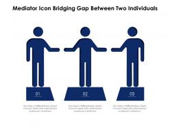 Mediator icon bridging gap between two individuals