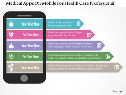Medical apps on mobile for health care professional flat powerpoint design