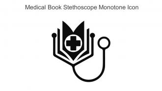 Medical Book Stethoscope Monotone Icon In Powerpoint Pptx Png And Editable Eps Format