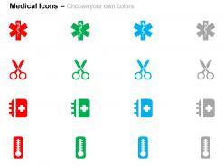 Medical caducecus equipments thermometer ppt icons graphics