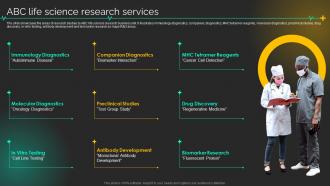 Medical Care Company Profile Abc Life Science Research Services Ppt Slides Gallery