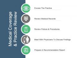 Medical coverage and practice review powerpoint shapes