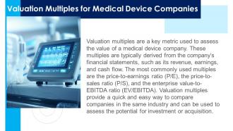 Medical Device Company Valuation Multiples Powerpoint Presentation And Google Slides ICP Slides Researched