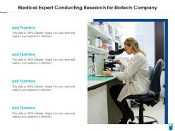 Medical expert conducting research for biotech company