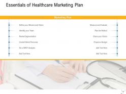 Medical management essentials of healthcare marketing plan ppt layouts display