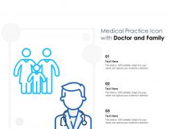 Medical practice icon with doctor and family