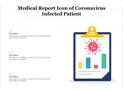 Medical report icon of coronavirus infected patient