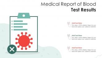 Medical Report Of Blood Test Results