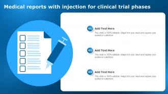 Medical Reports With Injection For Clinical Trial Phases Clinical Research Trial Stages