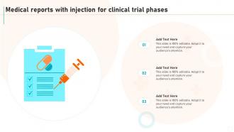 Medical Reports With Injection For Clinical Trial Phases New Drug Development Process