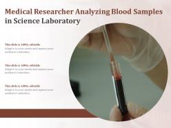 Medical researcher analyzing blood samples in science laboratory