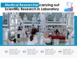 Medical researcher carrying out scientific research in laboratory