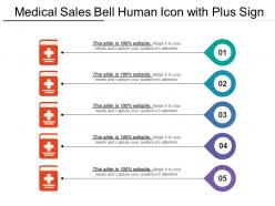 Medical sales bell human icon with plus sign