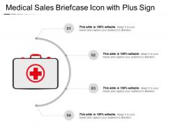 Medical sales briefcase icon with plus sign