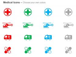 Medical sign air medical services ambulance bandage ppt icons graphics