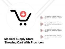 Medical supply store showing cart with plus icon