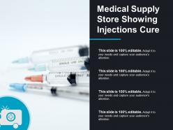 Medical supply store showing injections cure