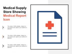 Medical supply store showing medical report icon