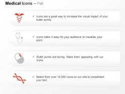 Medical symbol stethoscope pill dna design ppt icons graphics