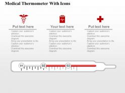 Medical thermometer with icons flat powerpoint design