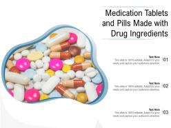 Medication tablets and pills made with drug ingredients