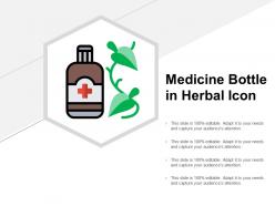 Medicine bottle in herbal icon