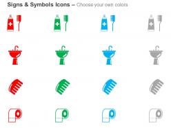 Medicine toothpaste sink comb tissue role ppt icons graphics