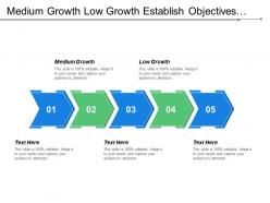 Medium growth low growth establish objectives set strategy