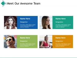 Meet our awesome team communication i24 ppt powerpoint presentation file portfolio