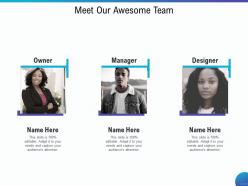 Meet our awesome team manager m1841 ppt powerpoint presentation professional demonstration