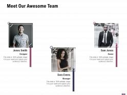 Meet our awesome team rebranding and relaunching ppt brochure