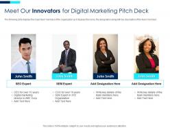 Meet our innovators for digital marketing digital marketing investor funding elevator