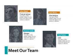 Meet our team introduction ppt powerpoint presentation summary structure