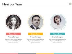 Meet our team investment a30 ppt powerpoint presentation file gallery