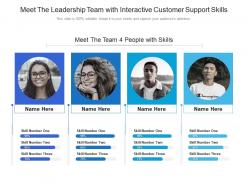 Meet the leadership team with interactive customer support skills infographic template